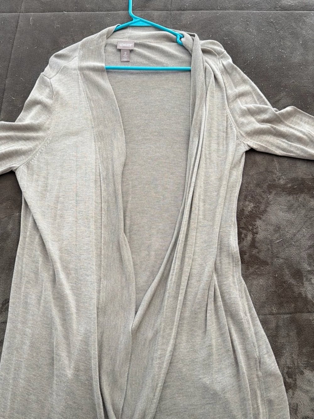 Chicos Women's Light tan Open Front Cardigan Sweater